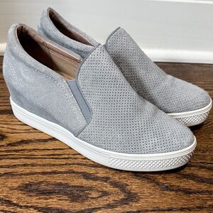 Caslon Grey Perforated Slip-On Wedge Sneakers